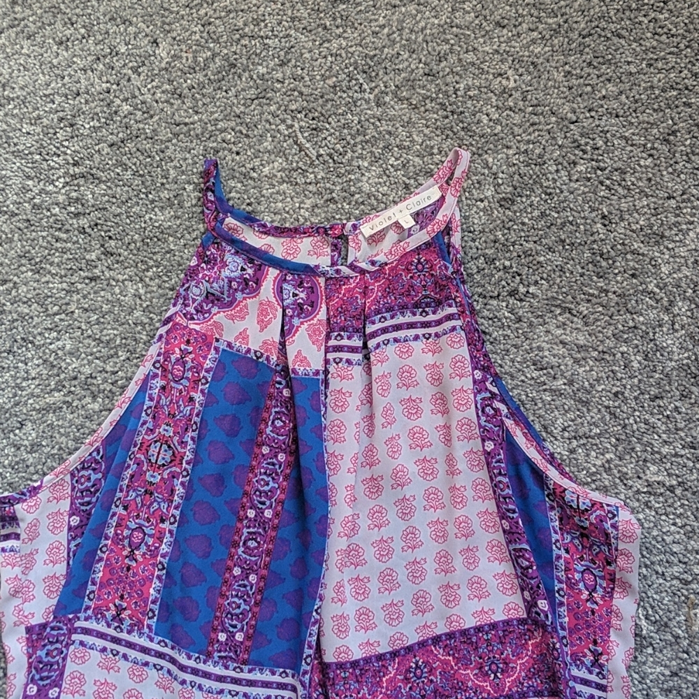 Sleeveless Pleated Front Blouse